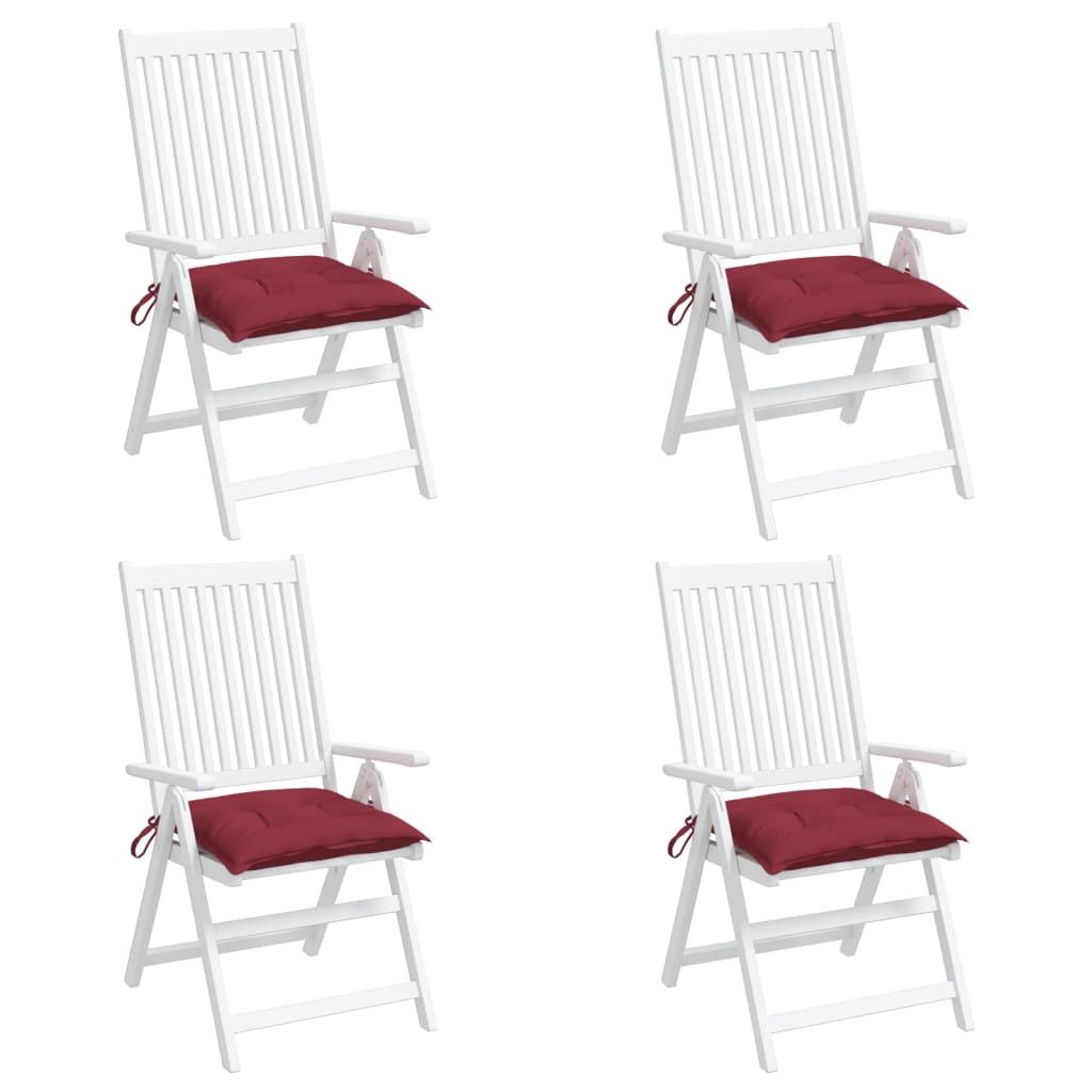 vidaXL Podušky na židli 4 ks vínové 50 x 50 x 7 cm látka oxford