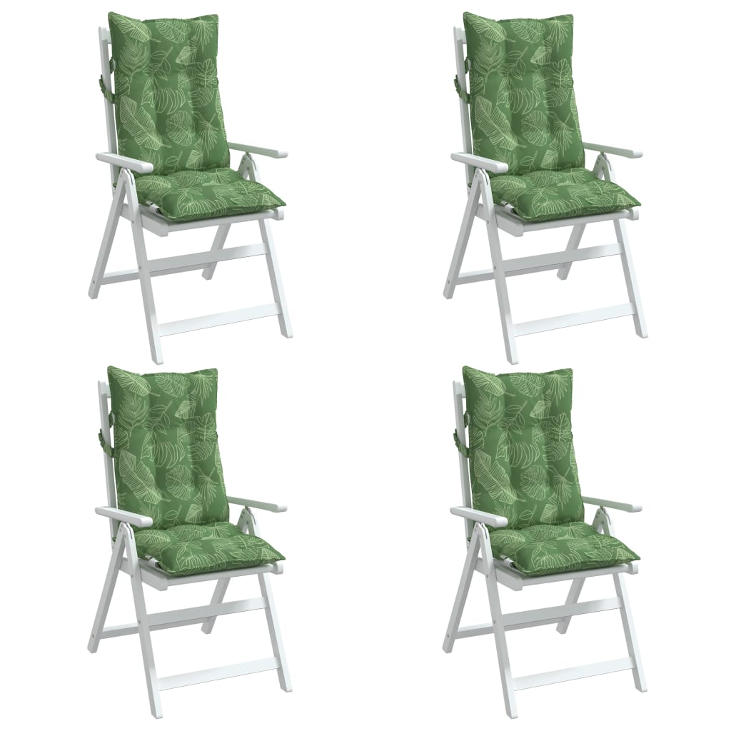 vidaXL Podušky na židli s vysokým opěradlem 4 ks vzor listů oxford