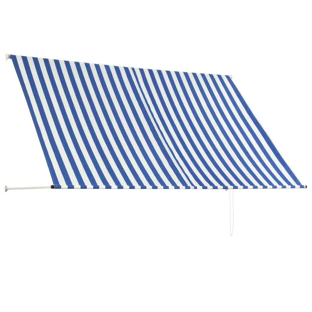 vidaXL Zatahovací markýza modro-bílá 250 x 150 cm