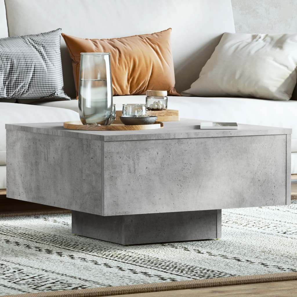 vidaXL Konferenční stolek betonově šedý 60 x 60 x 31,5 cm dřevotříska