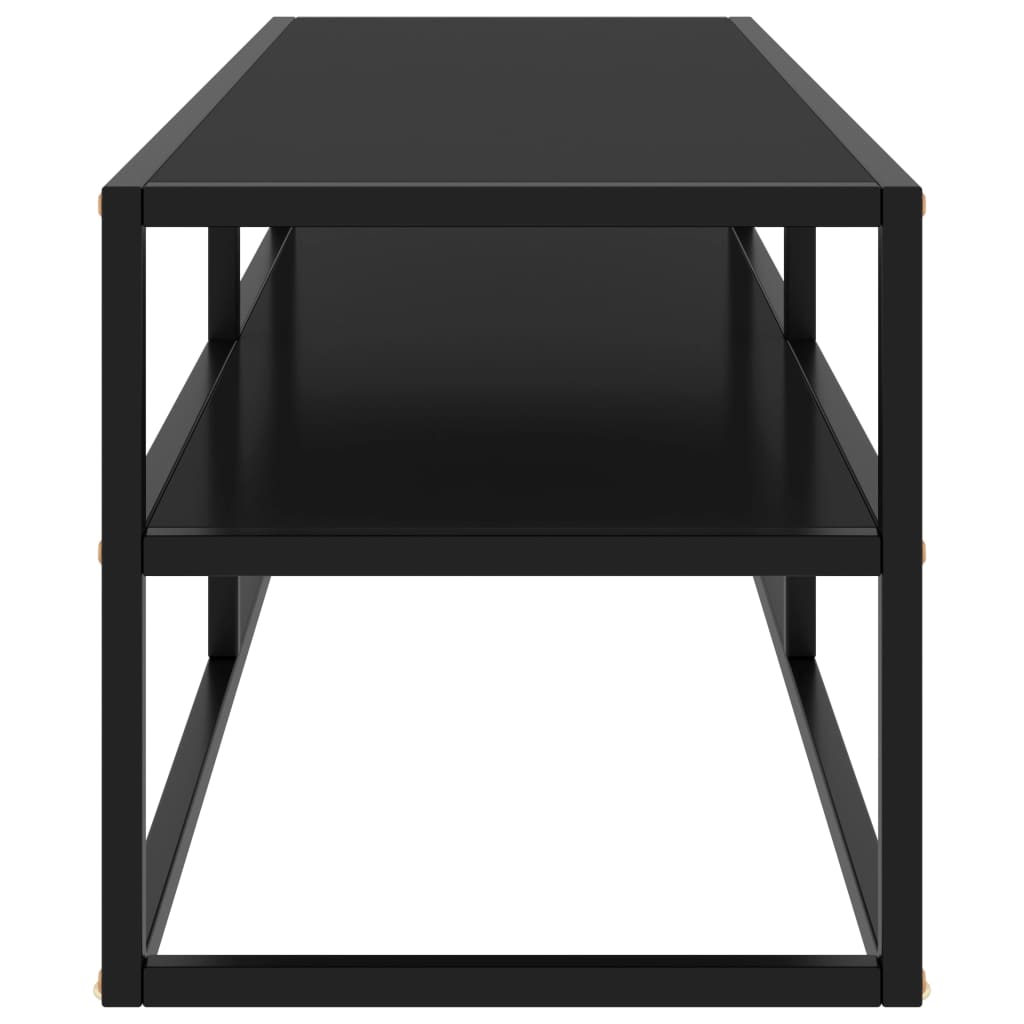 vidaXL TV stolek černý s černým sklem 120 x 40 x 40 cm