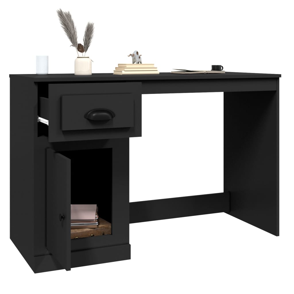 vidaXL Psací stůl se zásuvkou černý 115 x 50 x 75 cm kompozitní dřevo