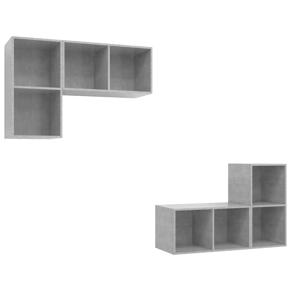 vidaXL Nástěnné TV skříňky 4 ks betonově šedé kompozitní dřevo