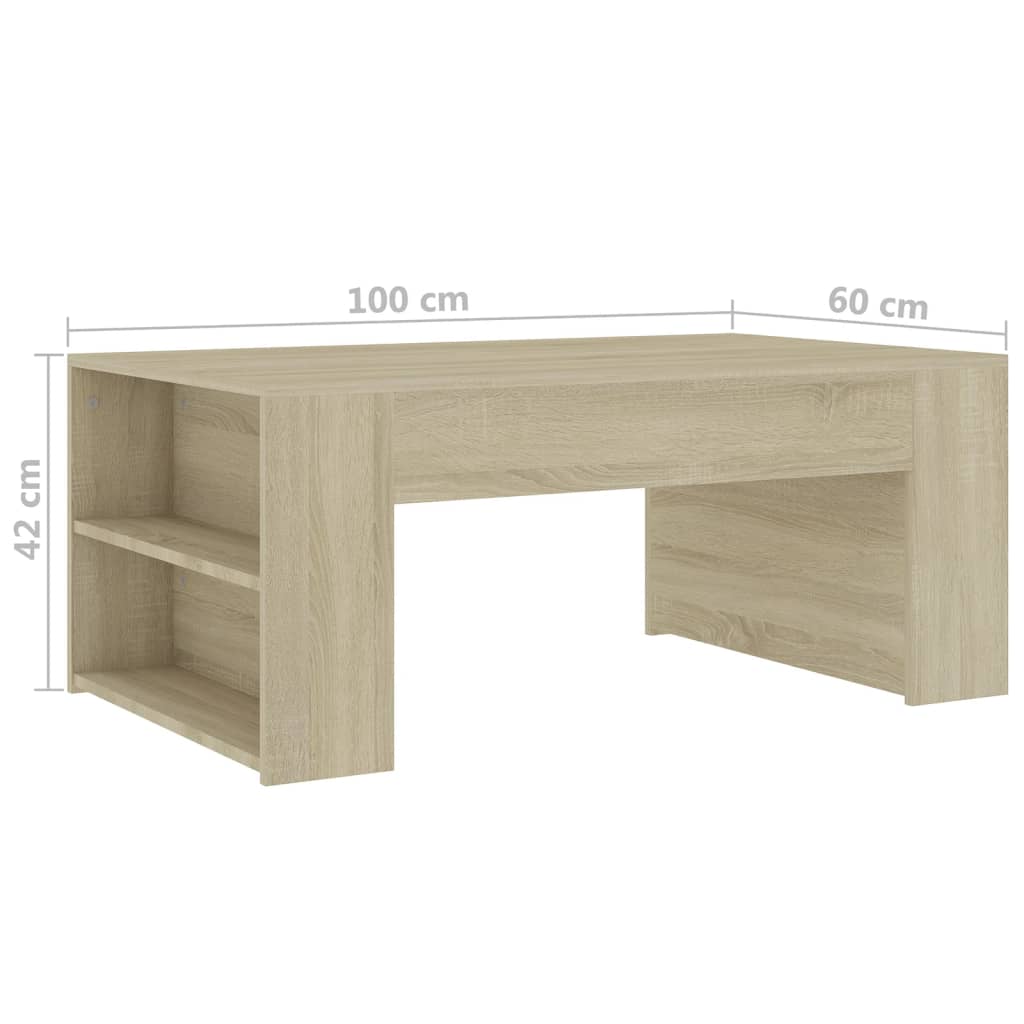 vidaXL Konferenční stolek dub sonoma 100 x 60 x 42 cm dřevotříska