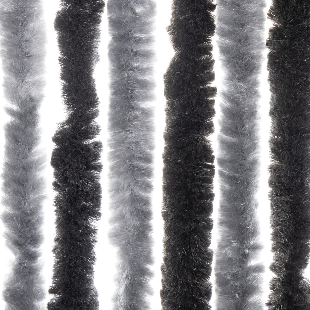 vidaXL Závěs proti hmyzu šedý a černý 100 x 200 cm žinylka