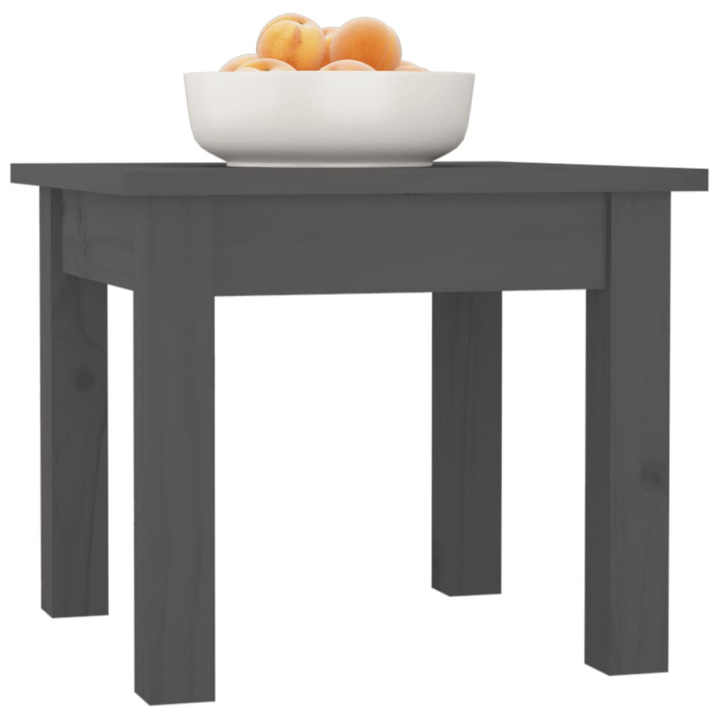 vidaXL Konferenční stolek šedý 35 x 35 x 30 cm masivní borové dřevo