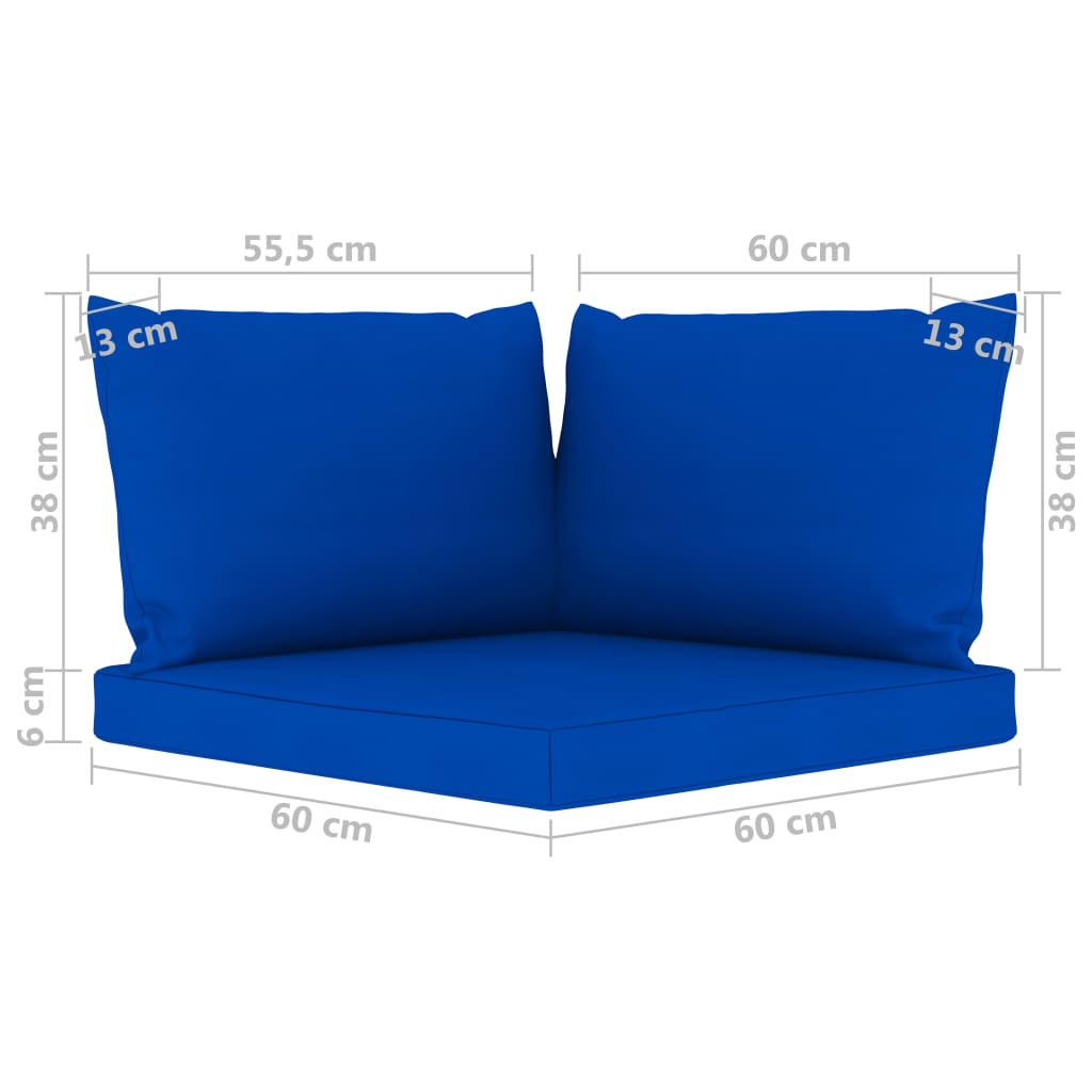 vidaXL 6dílná zahradní sedací souprava s modrými poduškami
