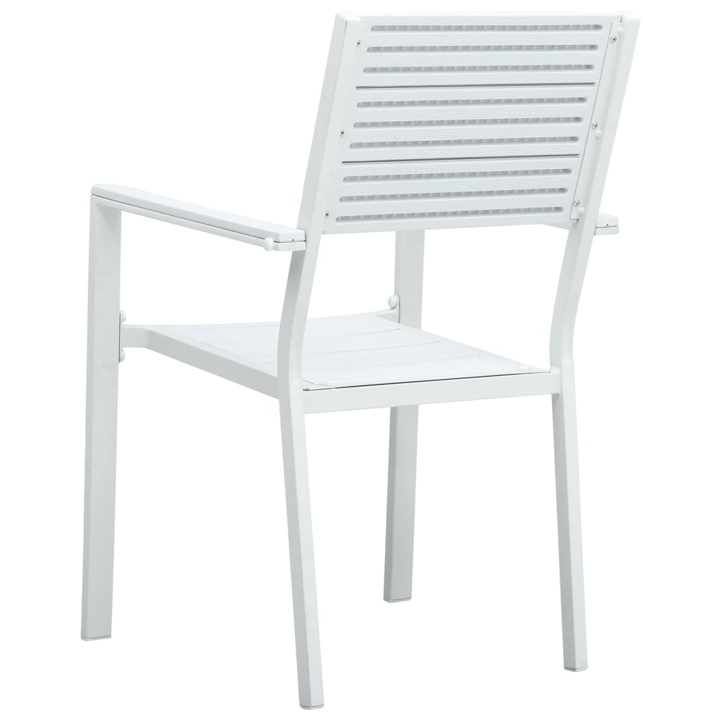 vidaXL Zahradní židle 4 ks bílé HDPE dřevěný vzhled