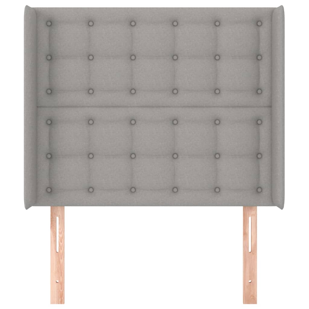 vidaXL Čelo postele typu ušák světle šedé 83x16x118/128 cm textil