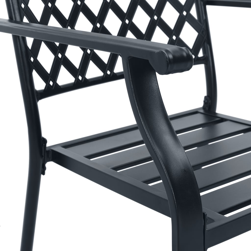 vidaXL Zahradní židle 4 ks mřížkový design ocel černé