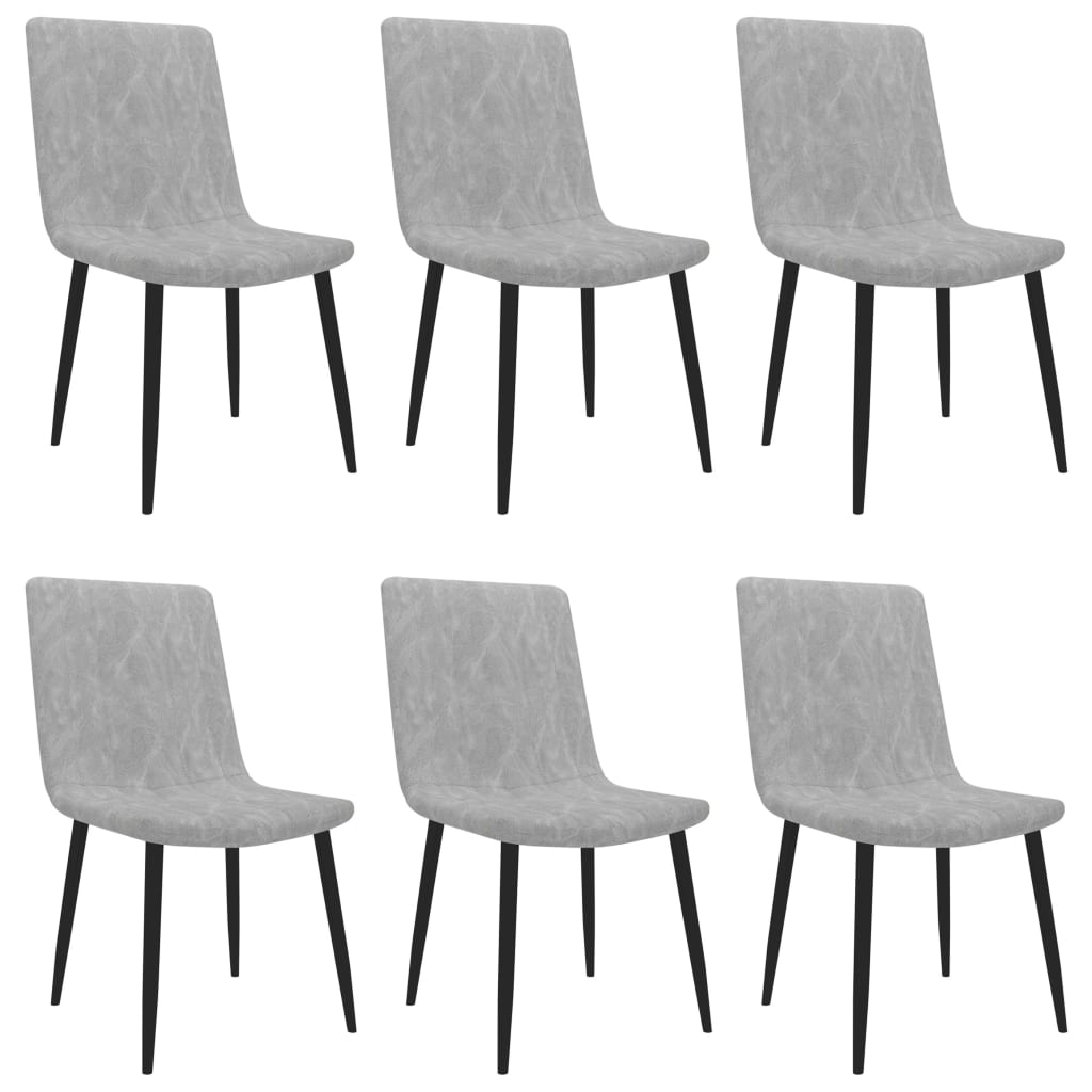 vidaXL Jídelní židle 6 ks světle šedé umělá kůže