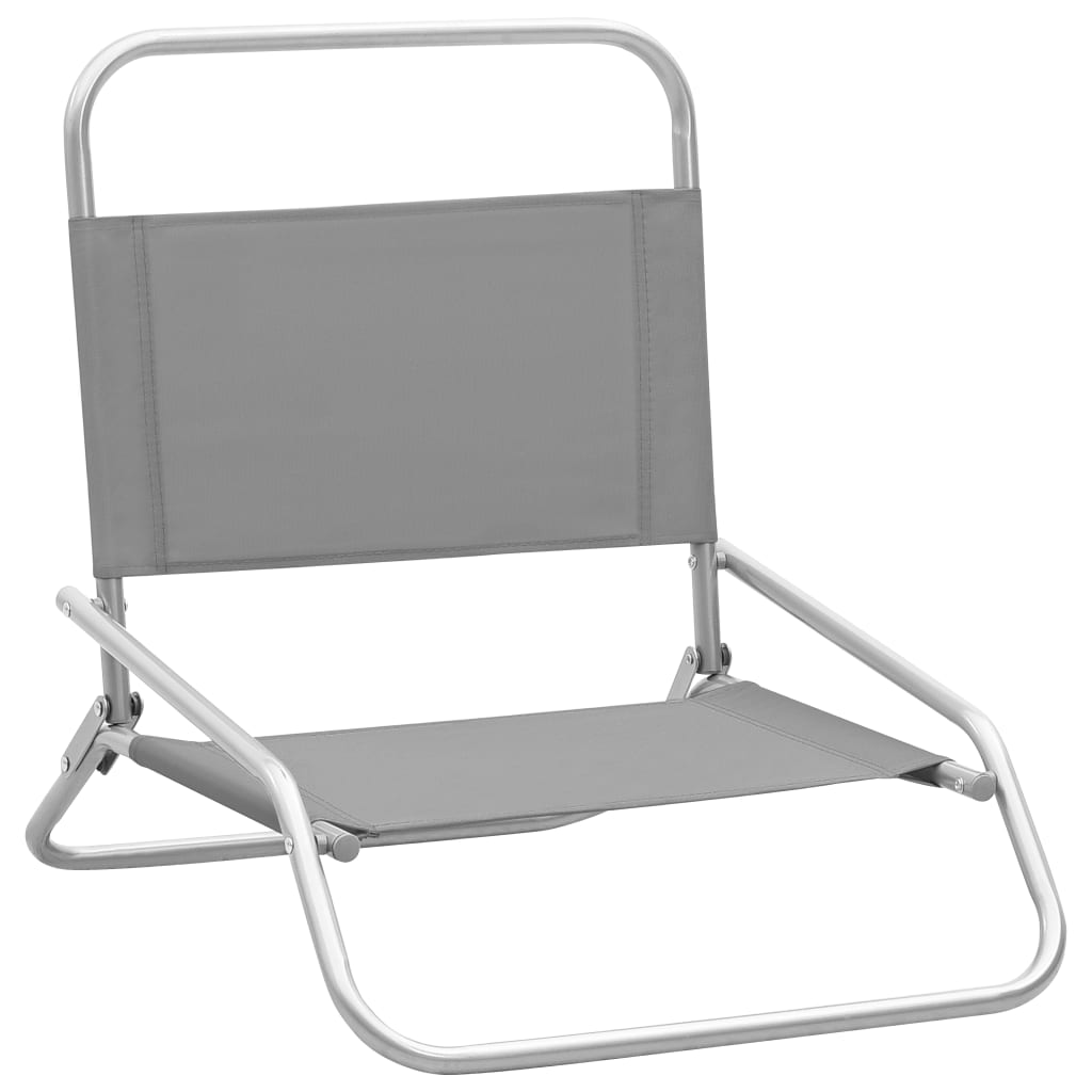 vidaXL Skládací plážové židle 2 ks šedé textil