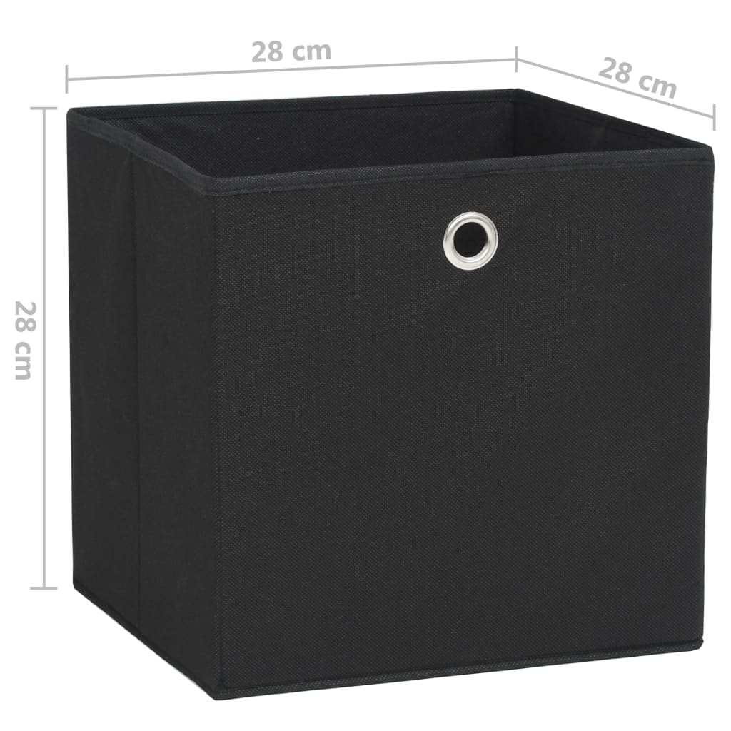 vidaXL Úložné boxy 4 ks netkaná textilie 28 x 28 x 28 cm černé
