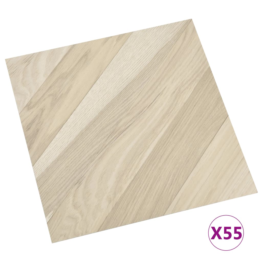 vidaXL Samolepicí podlahové desky 55 ks PVC 5,11 m² béžové pruhované