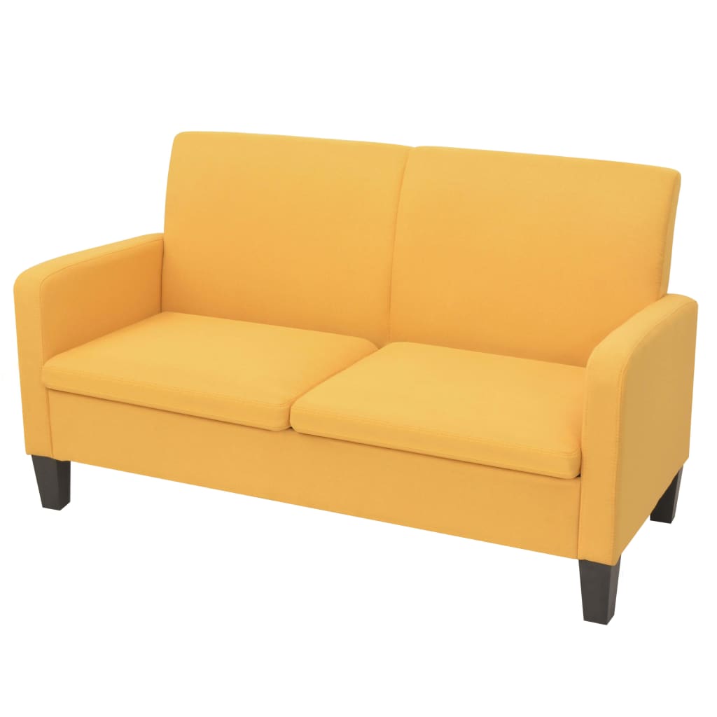 vidaXL 2místná sedačka 135 x 65 x 76 cm žlutá