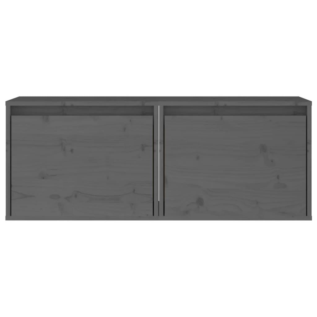 vidaXL Nástěnné skříňky 2 ks šedé 45 x 30 x 35 cm masivní borové dřevo