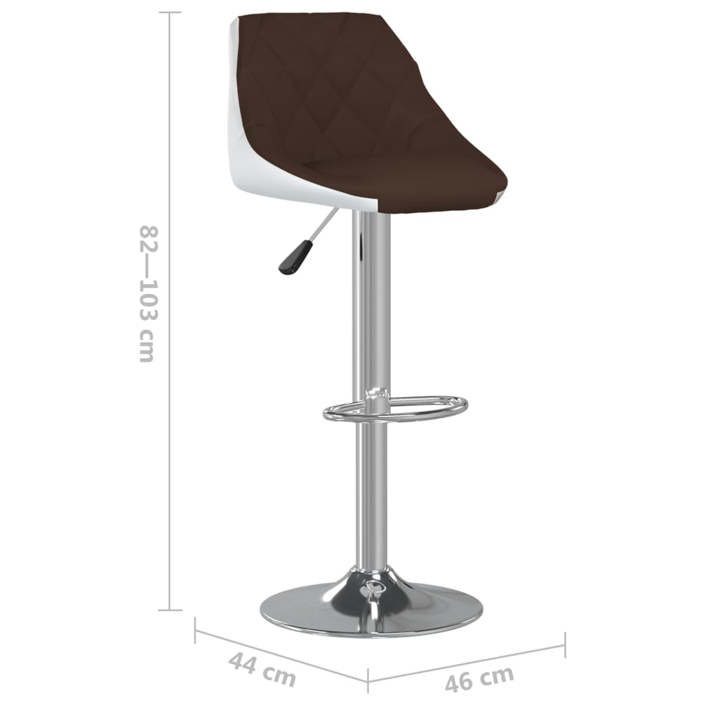 vidaXL Barové židle 2 ks hnědobílé umělá kůže