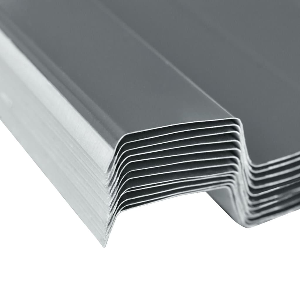 vidaXL Střešní panely 12 ks pozinkovaná ocel šedé