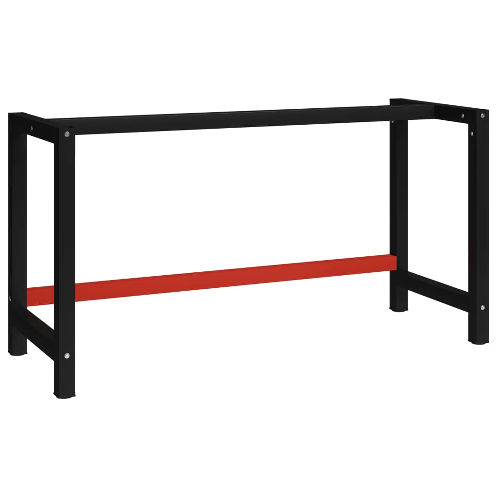 vidaXL Kovový rám pracovního stolu 150 x 57 x 79 cm černá a červená