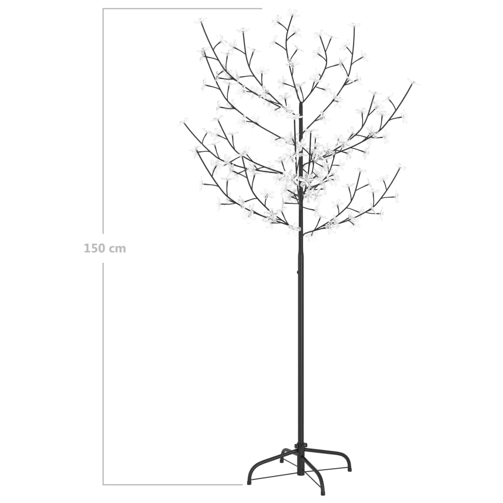 vidaXL Vánoční strom 120 LED chladné bílé světlo třešňový květ 150 cm