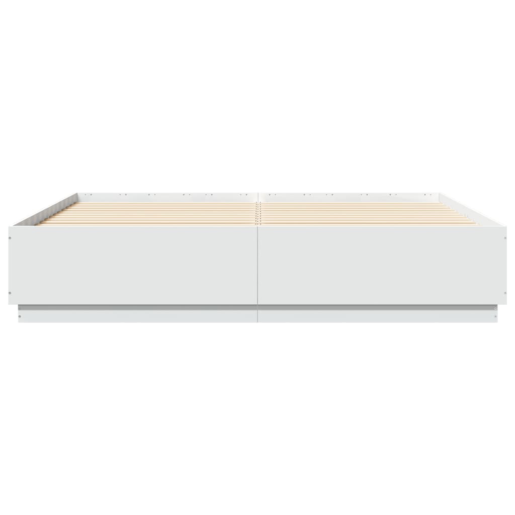 vidaXL Rám postele s LED osvětlením bílý 200 x 200 cm kompozitní dřevo