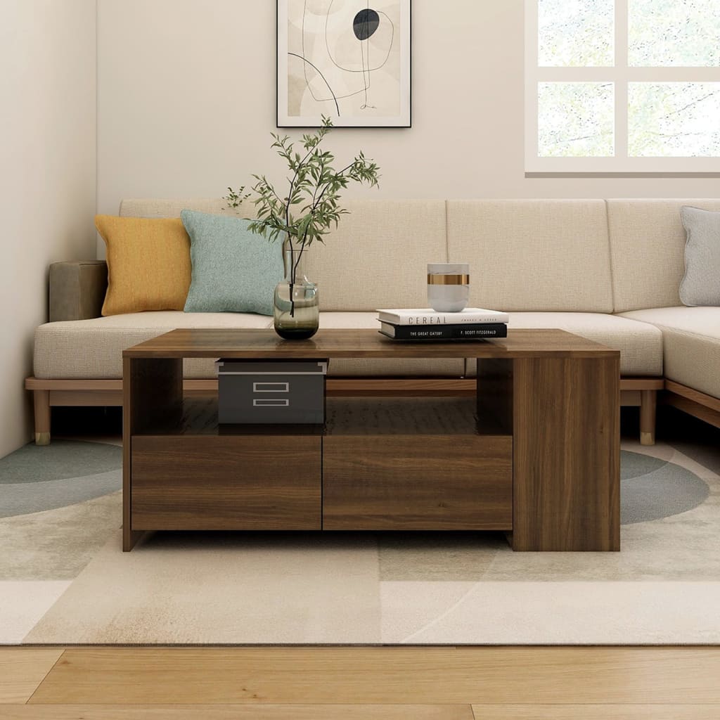 vidaXL Konferenční stolek hnědý dub 102 x 55 x 42 cm kompozitní dřevo