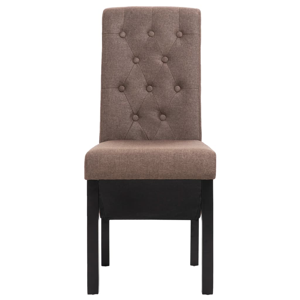 vidaXL Jídelní židle 6 ks hnědé textil