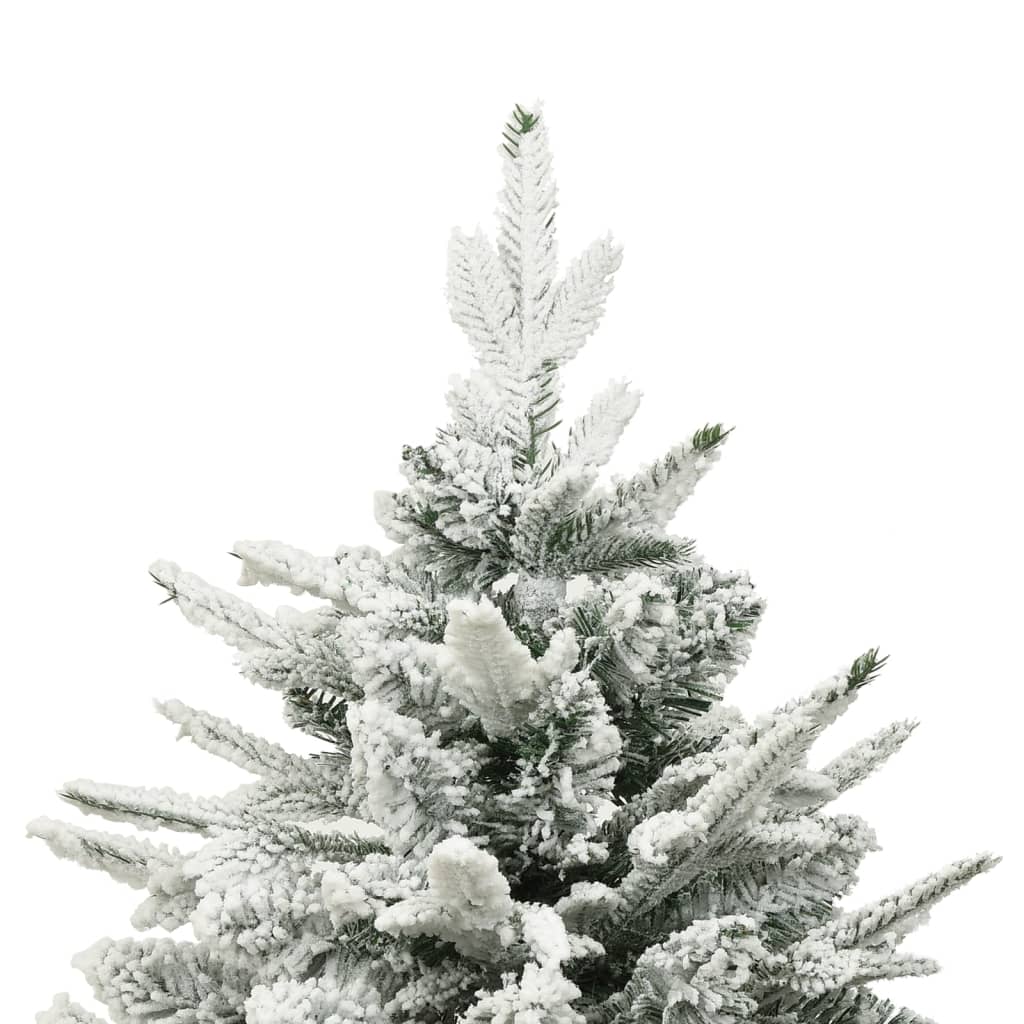 vidaXL Umělý vánoční stromek LED a sada koulí zasněžený 210cm PVC a PE
