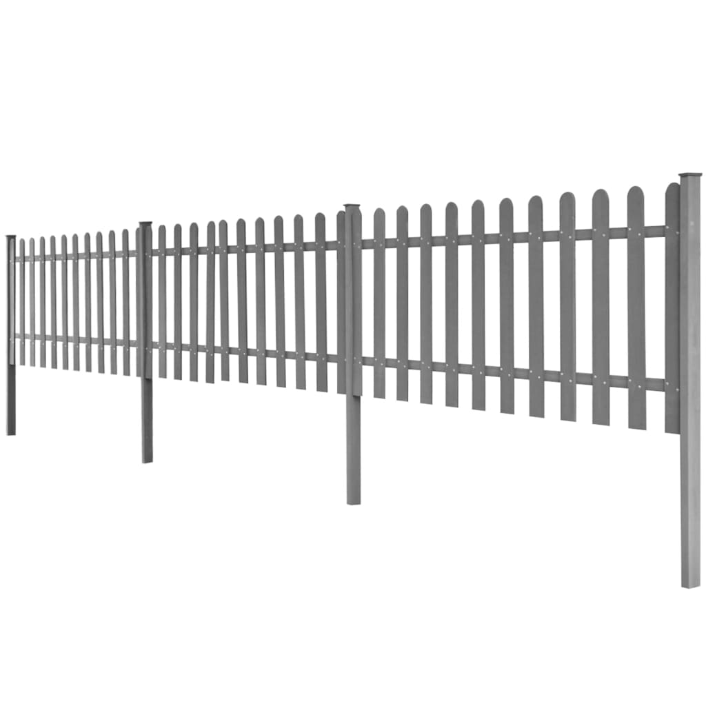 vidaXL Laťkový plot se sloupky 3 ks WPC 600 x 60 cm