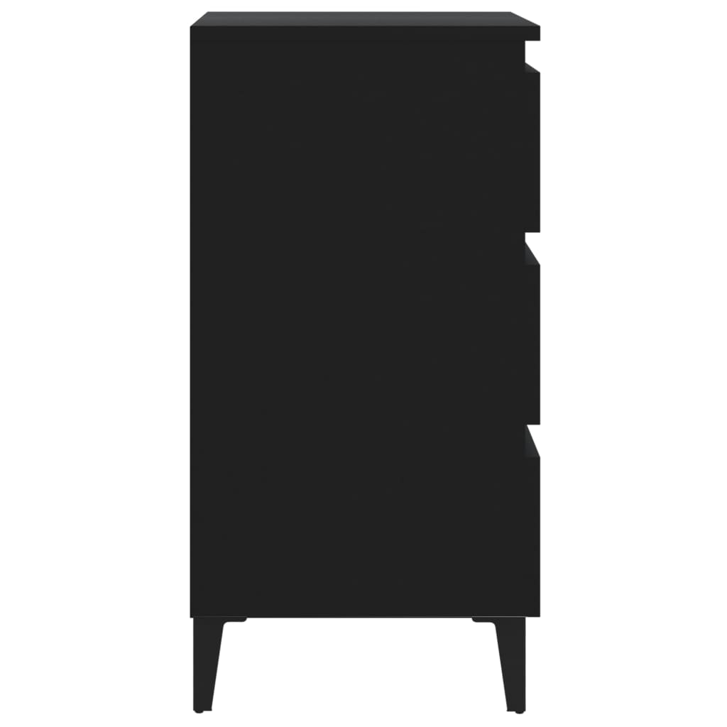 vidaXL Noční stolek s kovovými nohami černý 40 x 35 x 69 cm