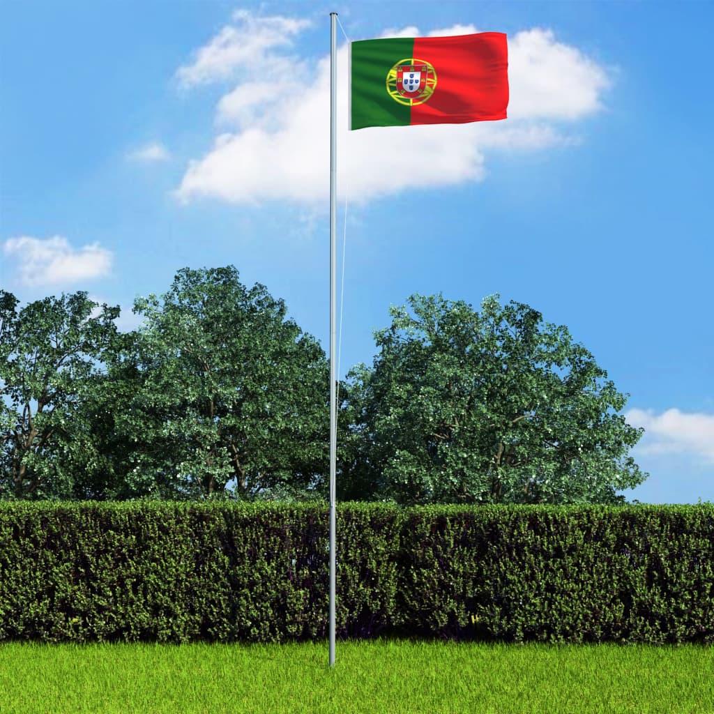 vidaXL Portugalská vlajka a stožár hliník 4 m