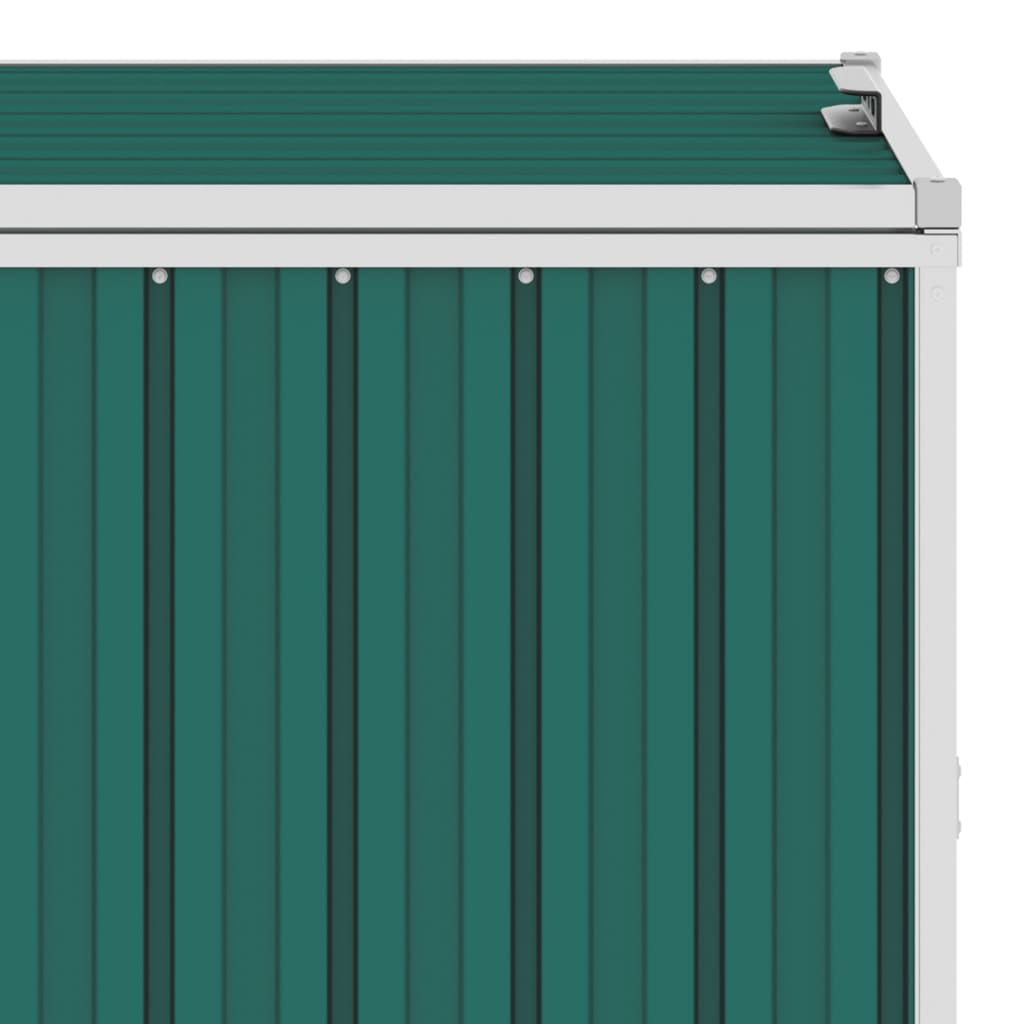 vidaXL Trojitý přístřešek na popelnice zelený 213 x 81 x 121 cm ocel
