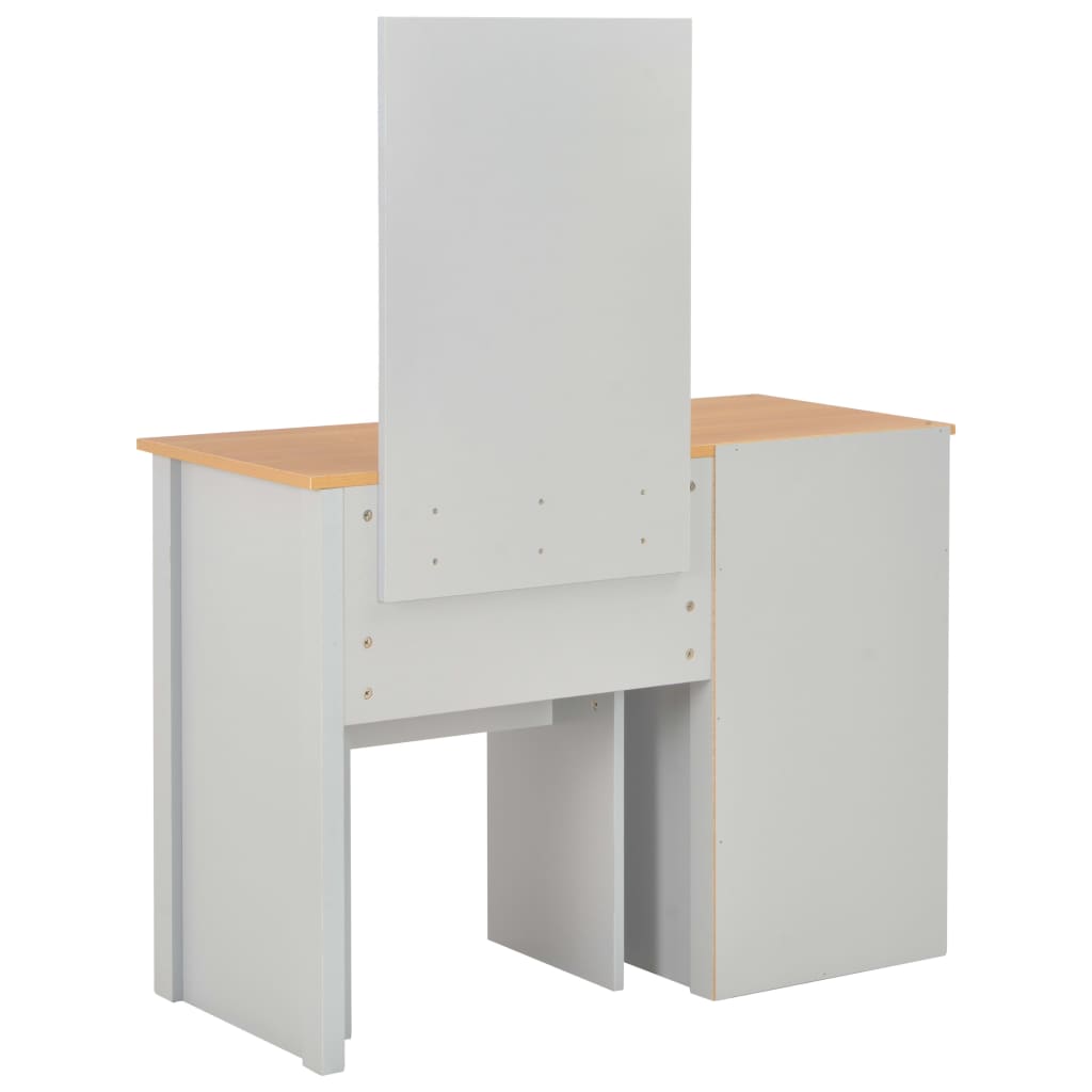 vidaXL Toaletní stolek se zrcadlem a stoličkou šedý 104 x 45 x 131 cm