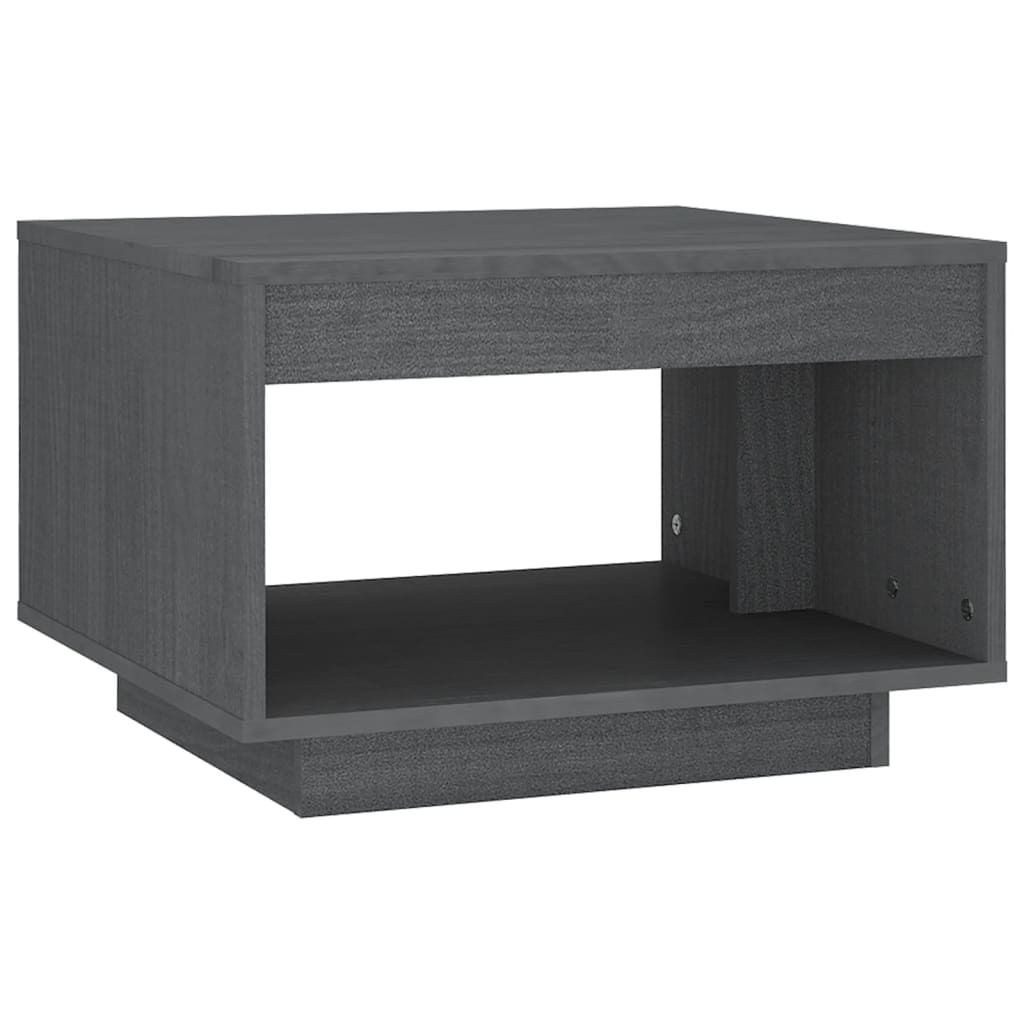 vidaXL Konferenční stolek šedý 50 x 50 x 33,5 cm masivní borové dřevo