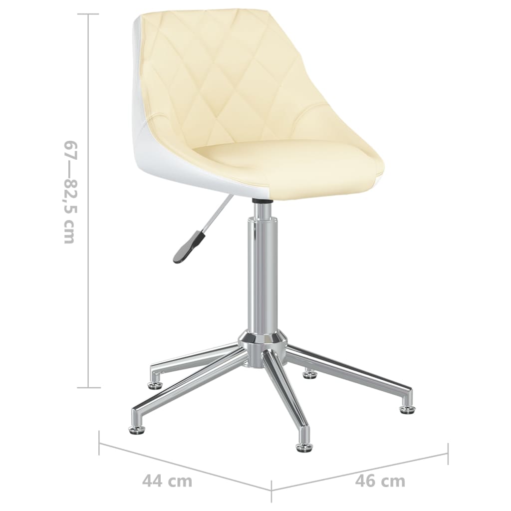 vidaXL Otočné jídelní židle 4 ks krémovo-bílé umělá kůže