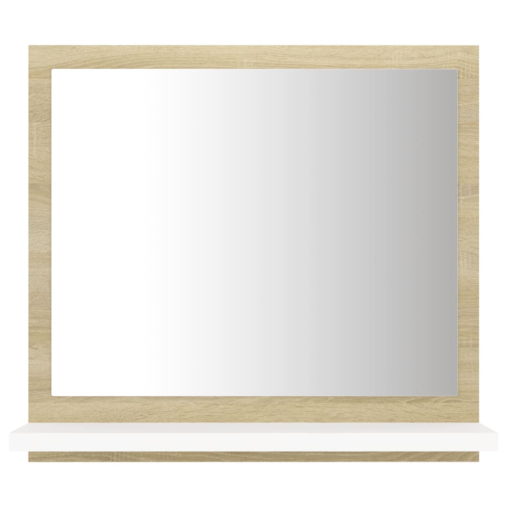 vidaXL Koupelnové zrcadlo bílé dub sonoma 40x10,5x37 cm dřevotříska
