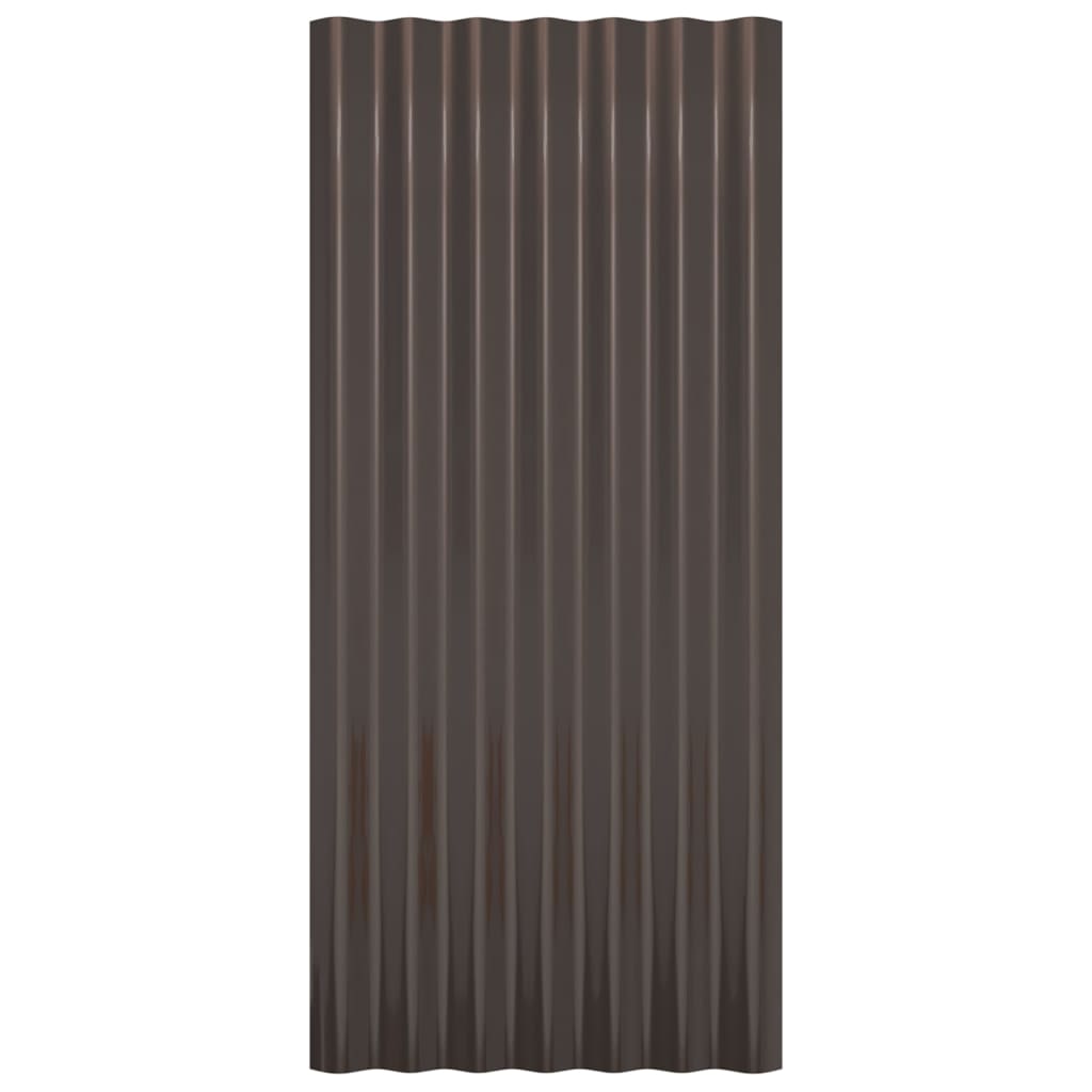 vidaXL Střešní panely 36 ks práškově lakovaná ocel hnědé 80 x 36 cm
