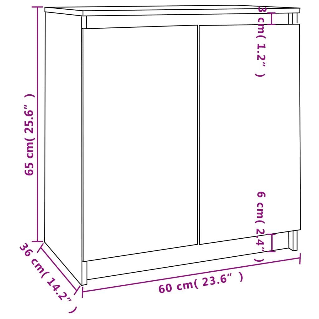 vidaXL Odkládací skříňka bílá 60 x 36 x 65 cm masivní borové dřevo