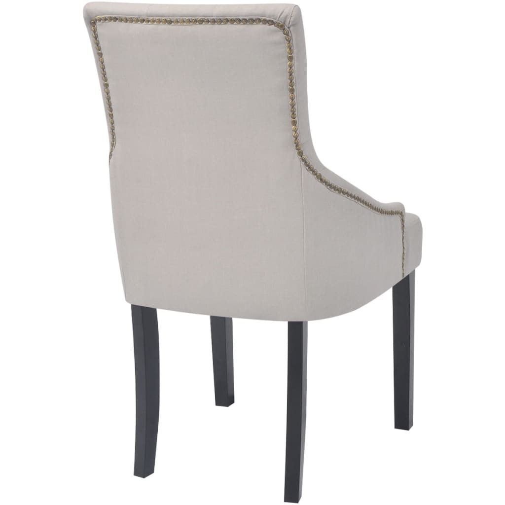 vidaXL Jídelní židle 6 ks krémově šedé textil