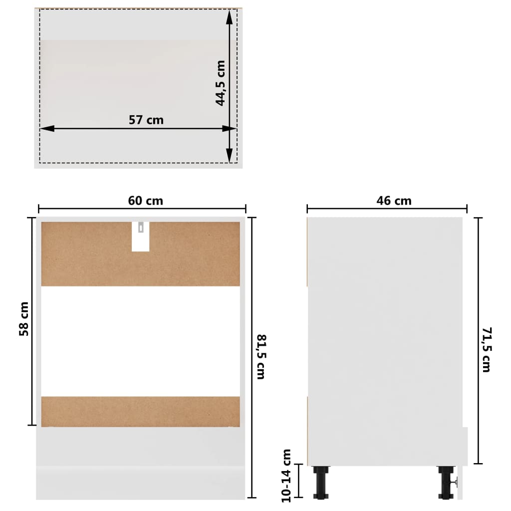 vidaXL Skříňka na troubu bílá 60 x 46 x 81,5 cm dřevotříska