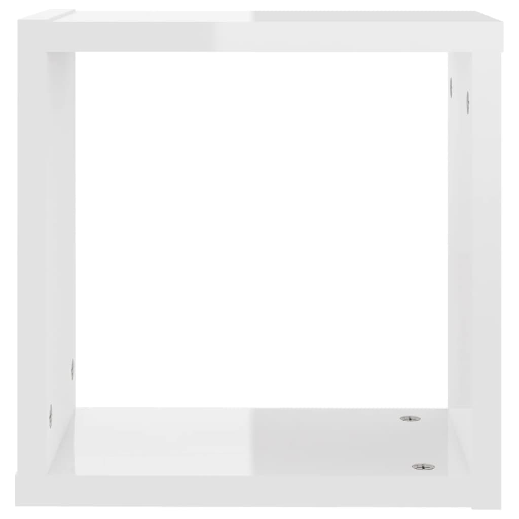 vidaXL Nástěnné krychlové police 2 ks bílé vysoký lesk 30 x 15 x 30 cm