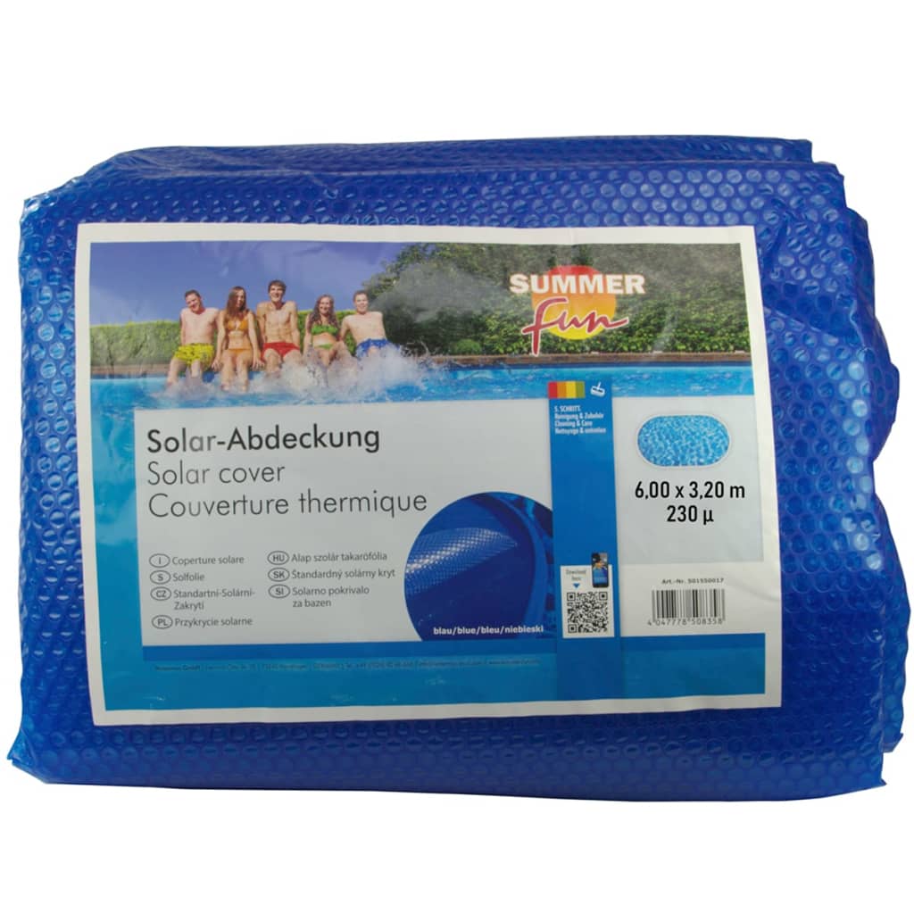 Summer Fun Letní solární plachta na bazén oválná 600 x 320 cm PE modrá