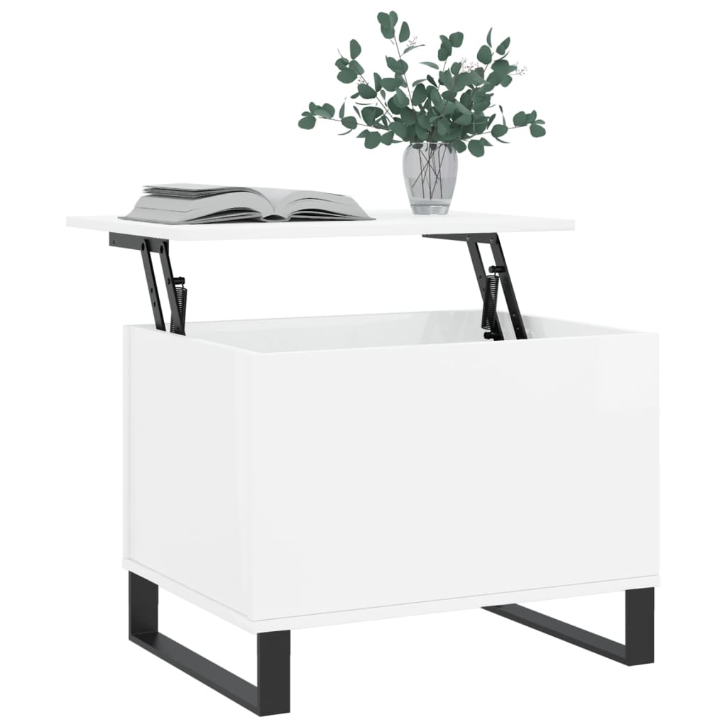 vidaXL Konferenční stolek lesklý bílý 60x44,5x45 cm kompozitní dřevo