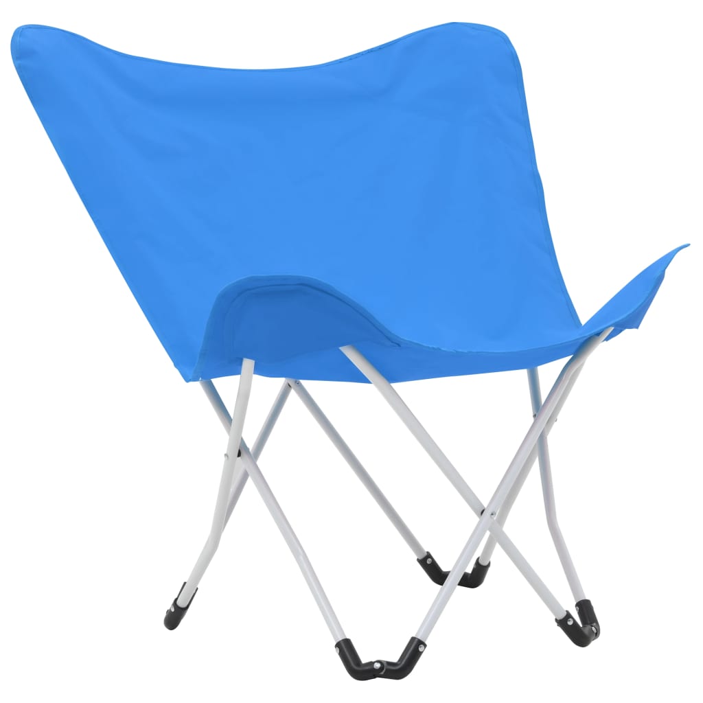 vidaXL Motýlí kempingové židle 2 ks skládací modré