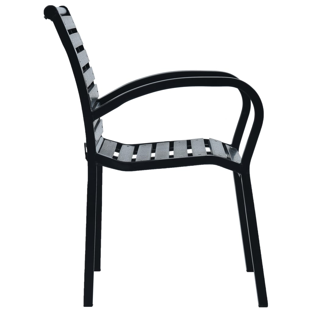 vidaXL Zahradní židle 2 ks černé ocel a WPC