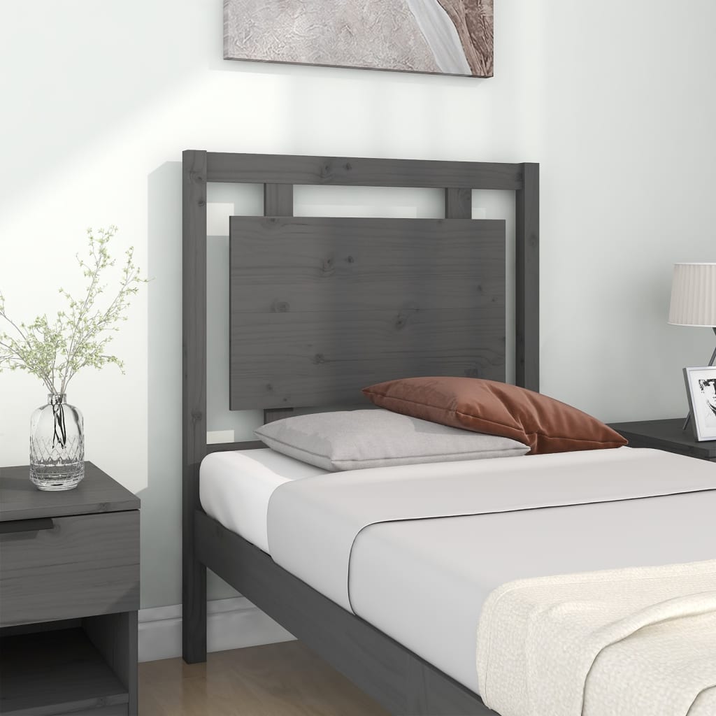 vidaXL Čelo postele šedé 80,5 x 4 x 100 cm masivní borovice