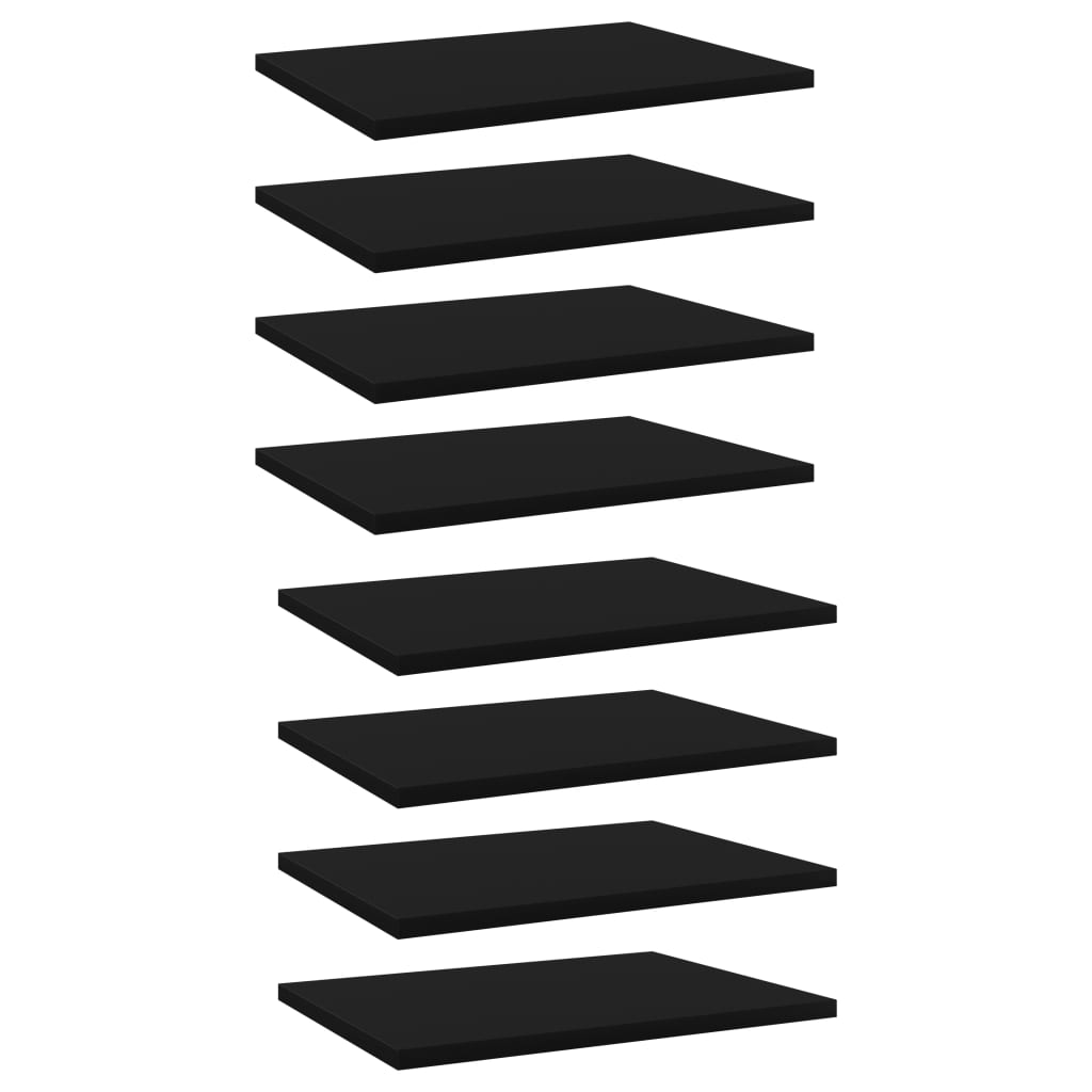 vidaXL Přídavné police 8 ks černé 40 x 30 x 1,5 cm dřevotříska