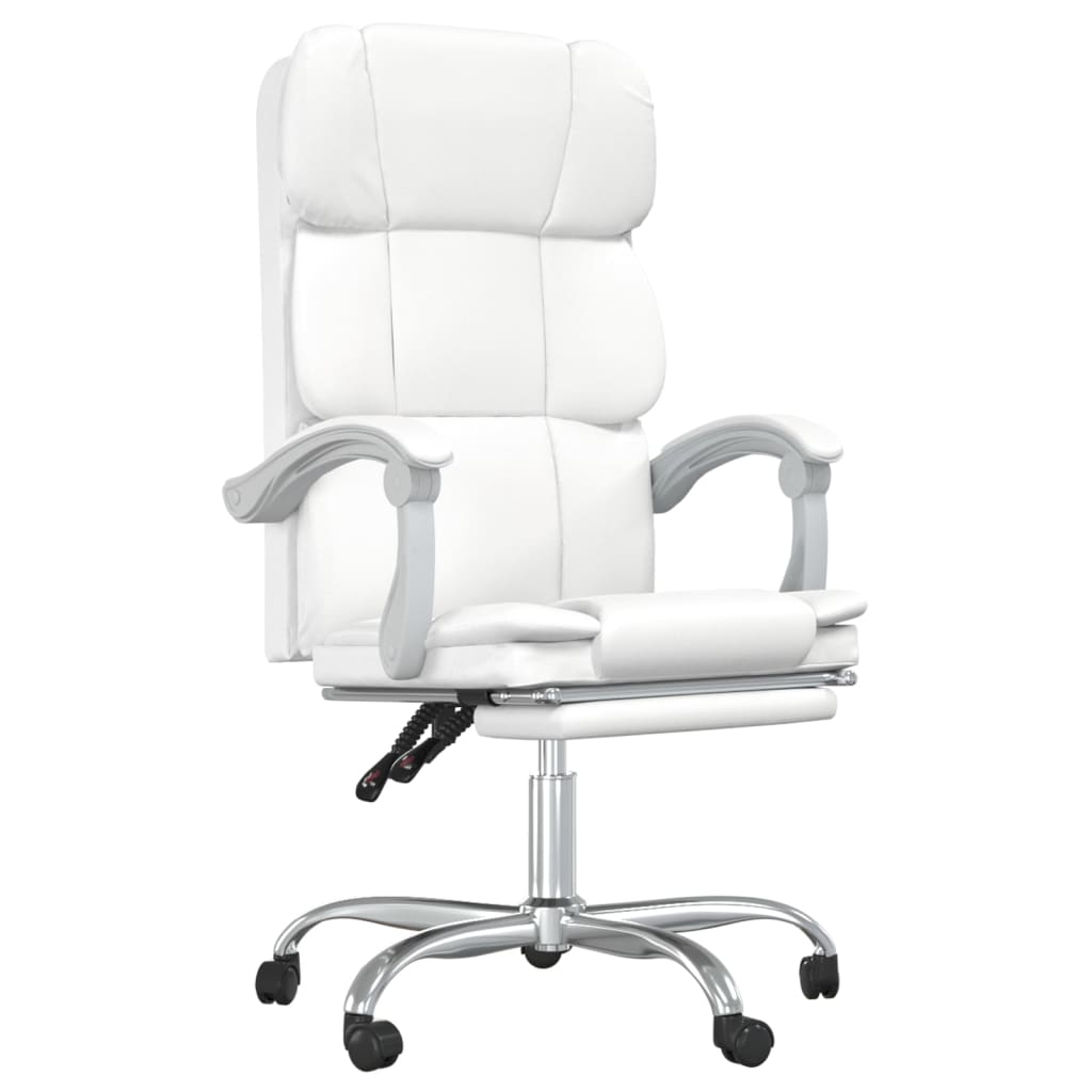 vidaXL Polohovací kancelářská židle bílá umělá kůže