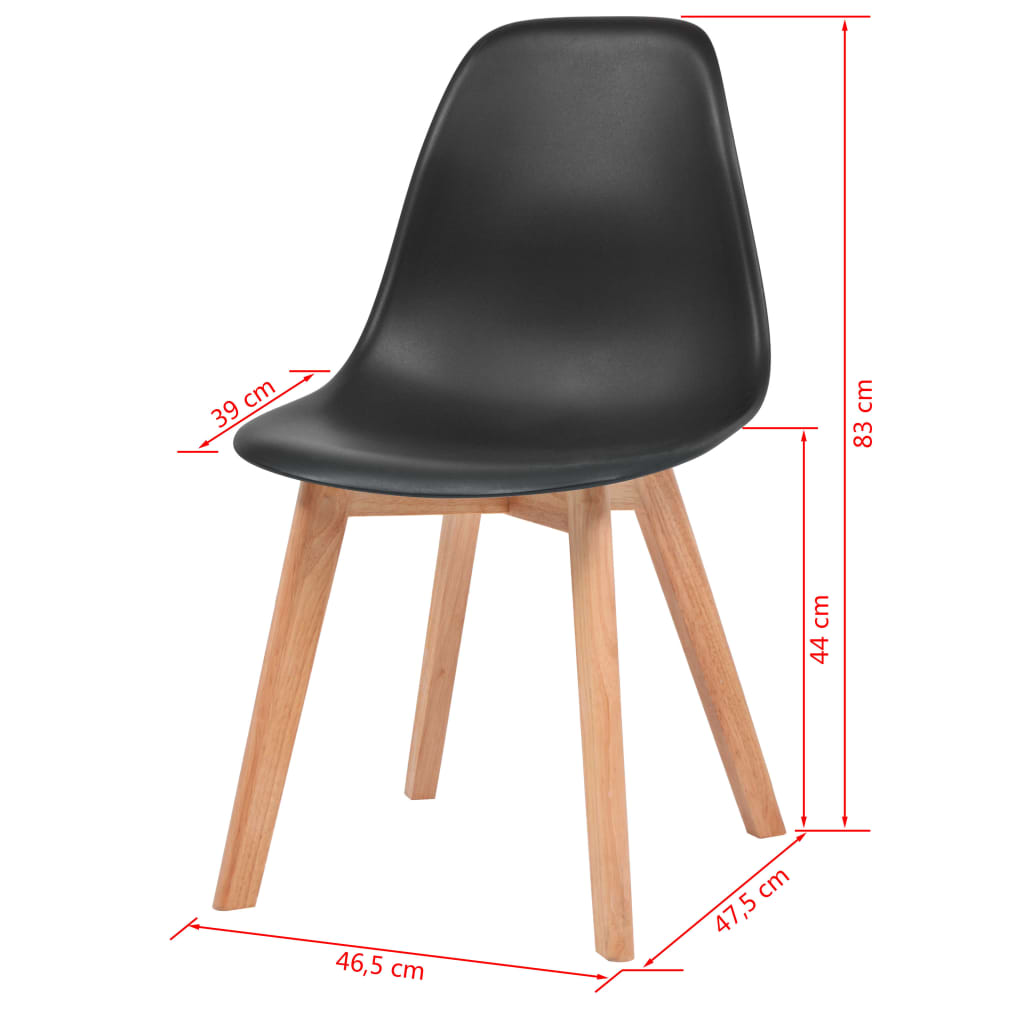 vidaXL Jídelní židle 4 ks černé plast