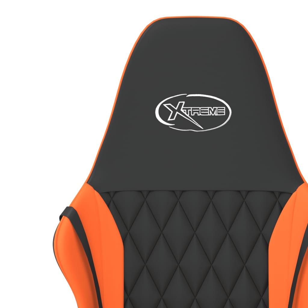 vidaXL Masážní herní židle černá a oranžová umělá kůže